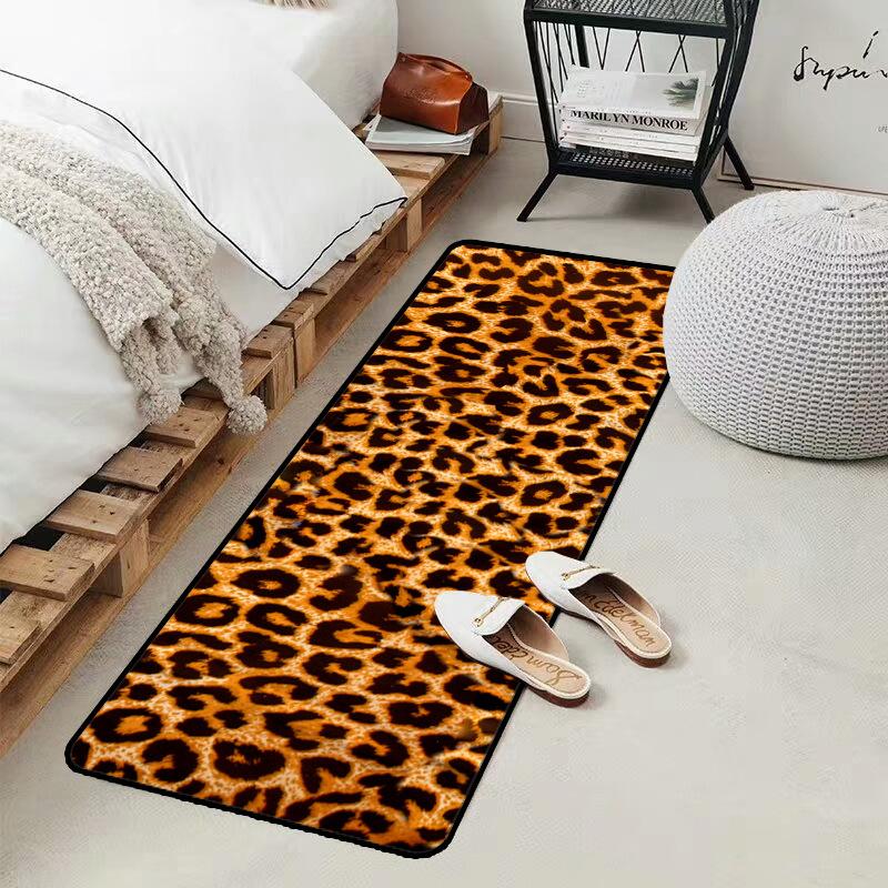 Faux Animal Skin Kitchen Mats Tiger Leopard Print Bedroom Carpets Anti Slip Door Floor Mat Entrance Doormat Kitchen Area Rugs