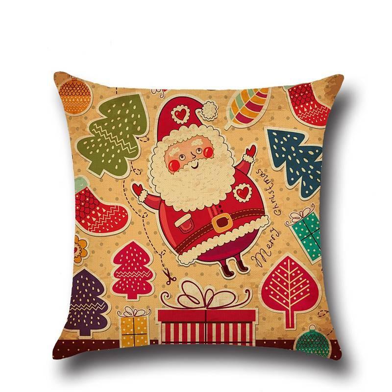 Christmas Cartoon Pillow Cover Cozy Home Office Decor Sofa Bedroom Festive Gift