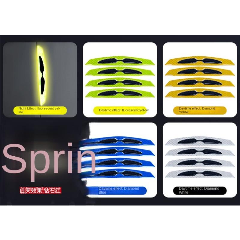 Car Door Anti-collision Strip, Carbon Fiber Reflective Sticker, Bumper Leaf Plate, Universal Body Warning Decorative Sticker