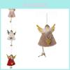 Adorable Christmas Angel Girl Heart Ornament With Beautiful Wings And Soft Plush Design