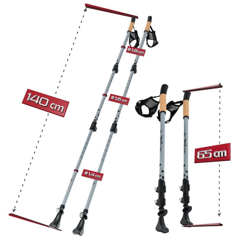 Nordic Walking Poles, Foldable, Adjustable, Telescopic - Gray K08