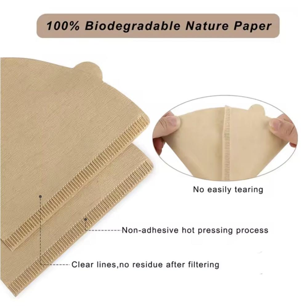 100pcs Wood Pulp Coffee Filter Paper High Permeability Coffee Filter Paper Natural Unbleached Coffee Maker Accessories