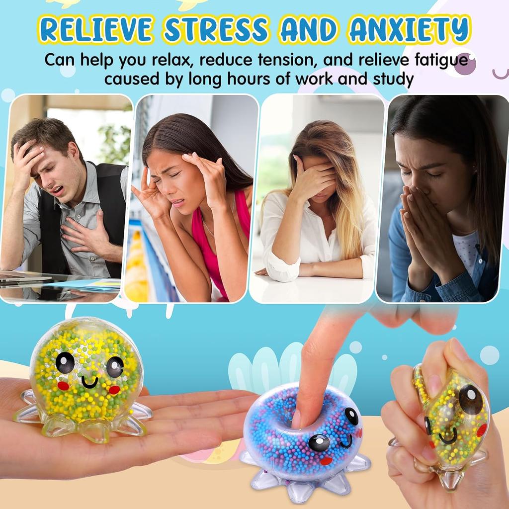 Light Up Octopus Stress Ball Fidget Toy Sensory Squeeze Toys For Anxiety Relief Autism Christmas Birthday Gifts Party Favor