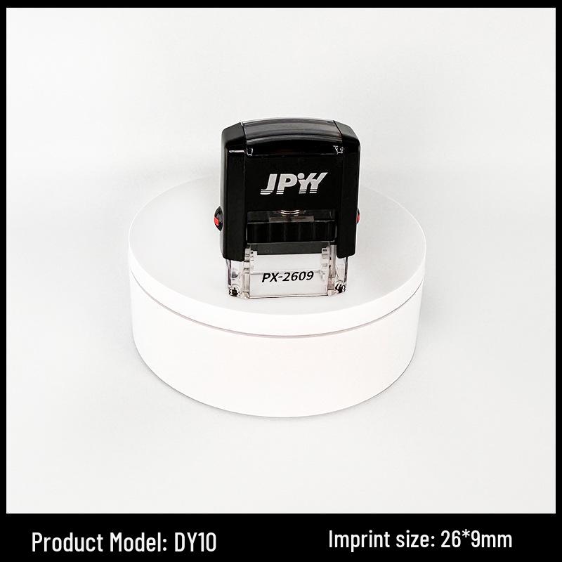 

Jinpeng Yin JPYY Pure Black Flip-Top Self-Inking Stamp