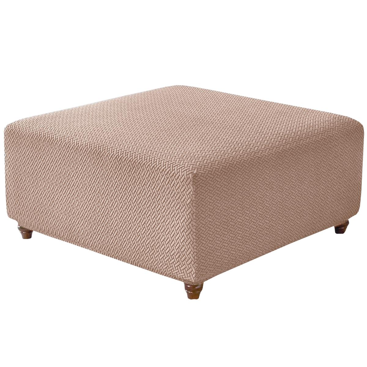 

T-Shape Jacquard Square Stool Cover Ottoman Stool Cover Elastic Sofa Footrest Slipcovers for Living Room Office Home Decor M