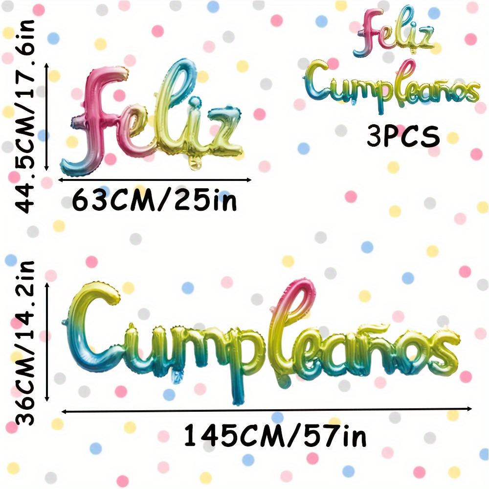 Espanhol Feliz Aniversário Balão Foil Conjunto Festa Decoração Banner 16 polegadas Parede Cenários Balão Casa Decoração Quarto Celebração Presente