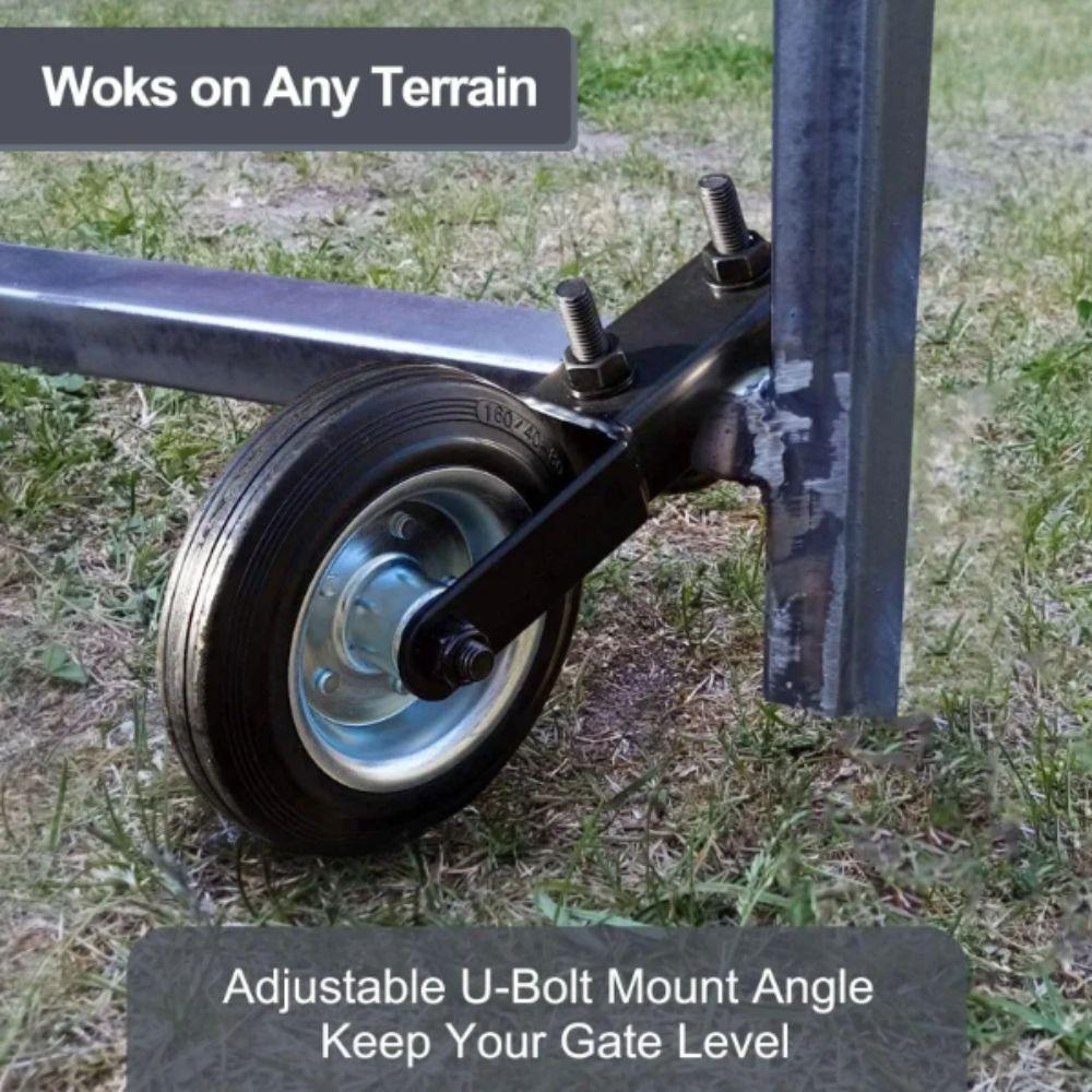 Heavy Duty Farm Gate Caster Rubber Wheel Metal Fence Gate Wheel Outdoor Door Frame  Wooden Gate
