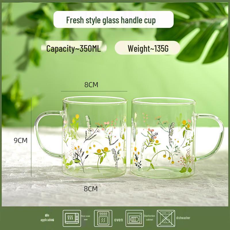 

Набор стеклянных чашек, устойчивых к высоким температурам - Стильные чашки для сока и молока с ручками (Издание 2025 г.) High Borosilicate