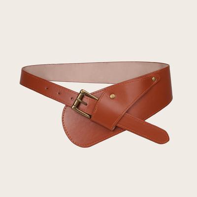 European and American Catwalk Show Fashionable Wide Waist Belt for Women with Oblique Versatile Decorative Belt