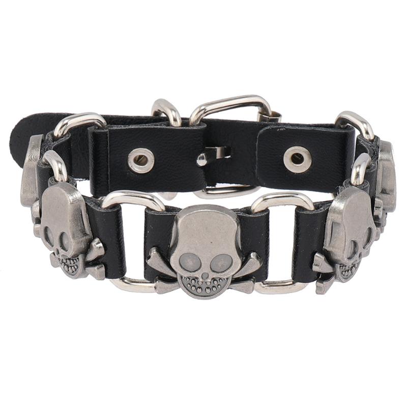 Gothic Vintage PU-Lederarmband für Männer und Frauen Punk Nieten Nieten Kreuzarmband Schmuck Zubehör