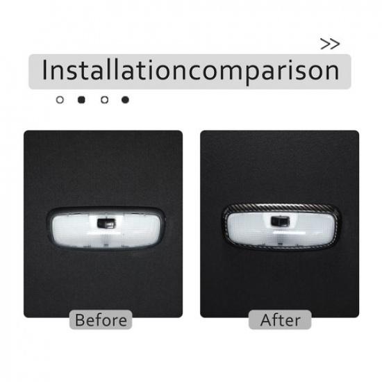 ABS Carbon Rear Overhead Light Frame Trim Fit For Ford Ranger T7 T8 2015-21