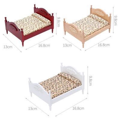 Kids Toys Dollhouse Furniture Mini Bed Set Miniature Living Room Kids Pretend Play Toy Wooden Toys Doll House Accessories