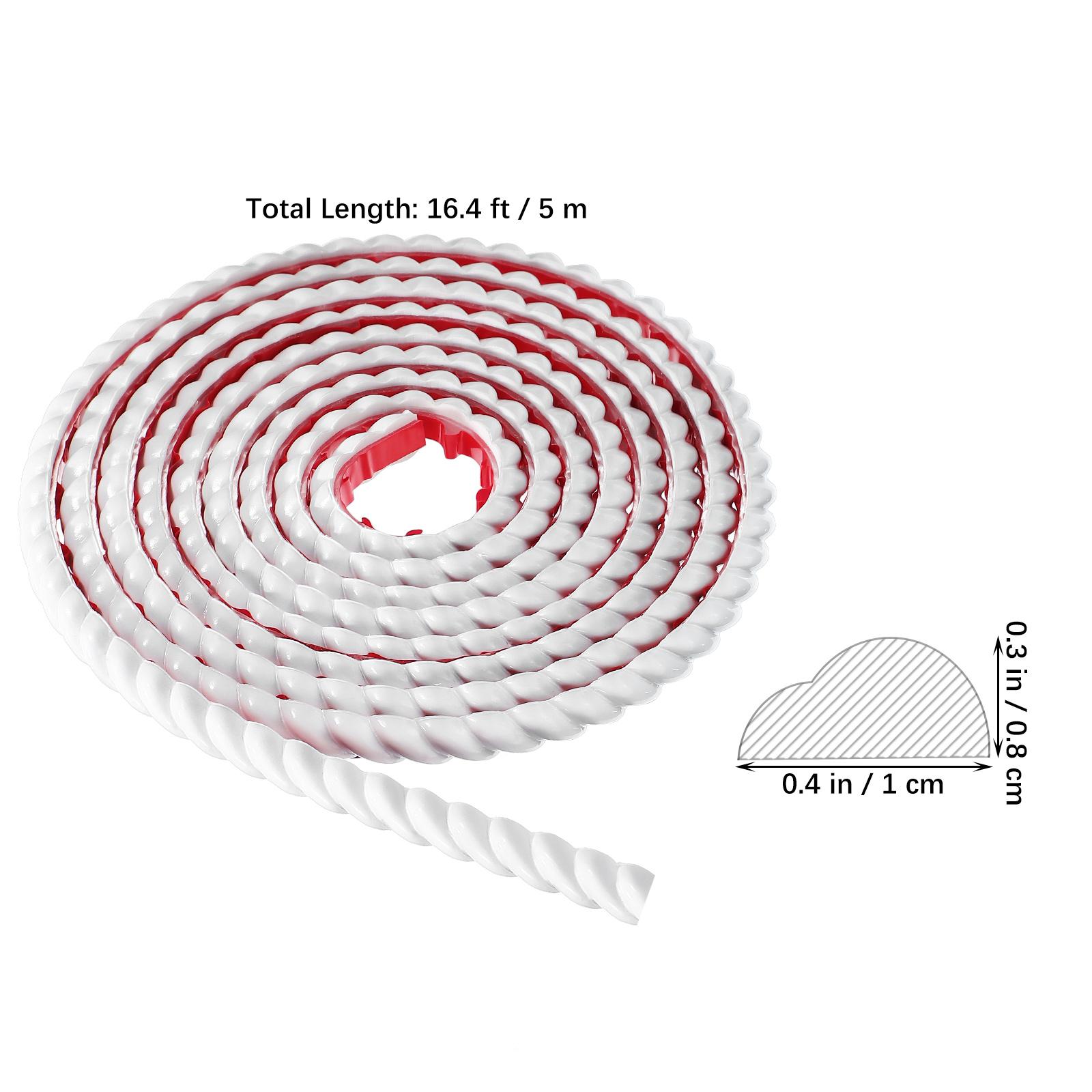 

5m White Self Adhesive PVC Decorative Flexible Trim Wallpaper Border Corner Trim Accessory For Cabinet Mirror Home Decoration 500x1x0.8cm