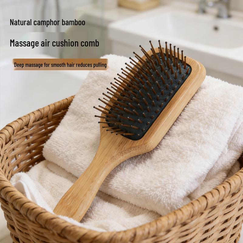 Bamboo Air Cushion Hair Smoothing & Massage Comb with Bristles