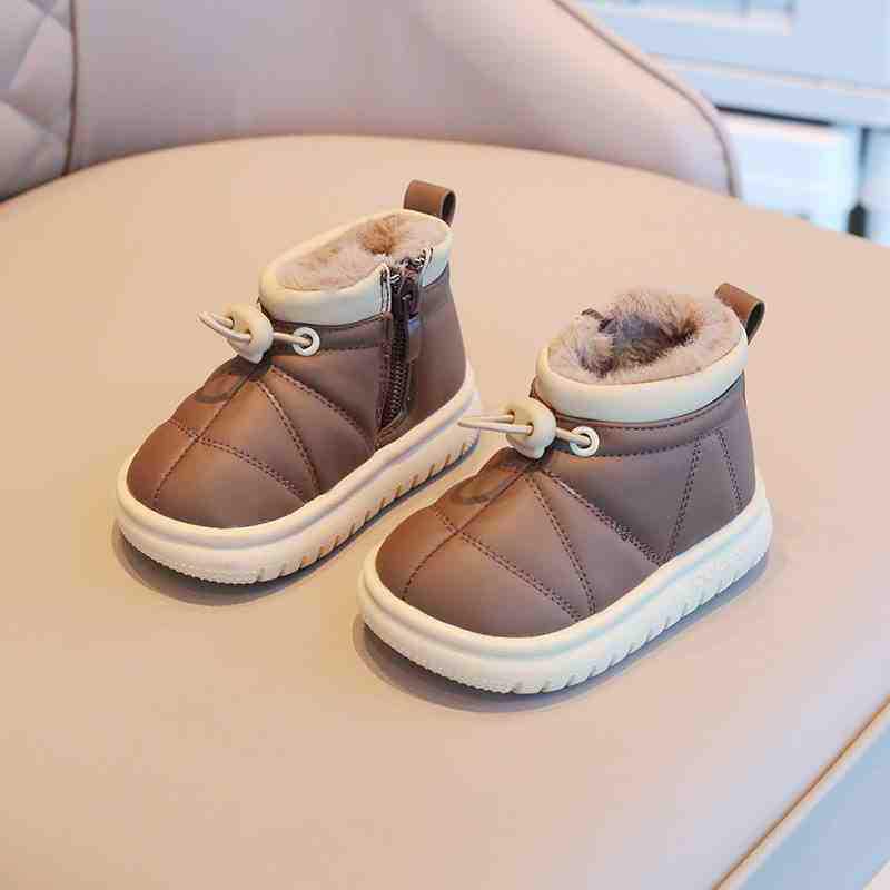 Winter Kleinkind Fleecegefütterte Warme Schneestiefel - Weiche Sohle, Verdickte Stiefeletten für Jungen & Mädchen