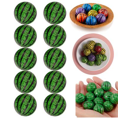 6 Pcs Bouncy Ball Kids Educational Toys Watermelon Balls Jumping Bouncing Plastic Outdoor Parent-Child Interactive Toys
