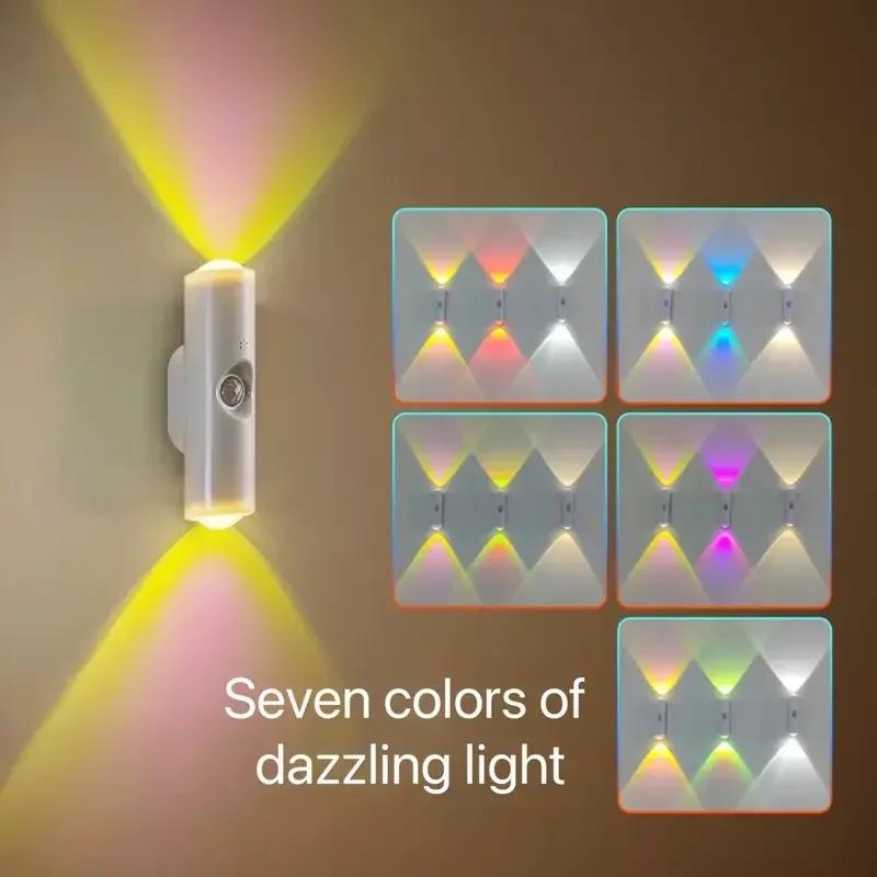 1/2/4/6 יחידות תאורת אינדוקציה לקיר, תאורת LED חכמה, נטענת USB, ניתנת לעמעום, תאורת לילה לחדר שינה, לסלון פנימי