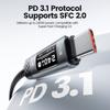 240W USB C Cable Fast Speed Data Transfer LED Display and PD3.1 Power Delivery Capability for Multiple Electronics