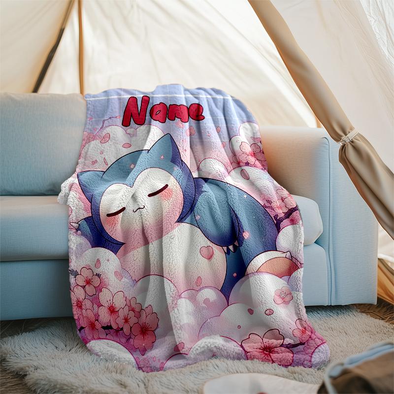 Personalized Custom Name Blanket - Pokémon Print Design,Blanket for Sofa,Bed,Travel,Camping - Soft and Warm, Great Gift