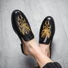 Summer Embroidery Half Shoes For Men Dress Shoes Mules Man Slides Leather Casual Shoes Party Loafers Slippers Flats Sandals 2025