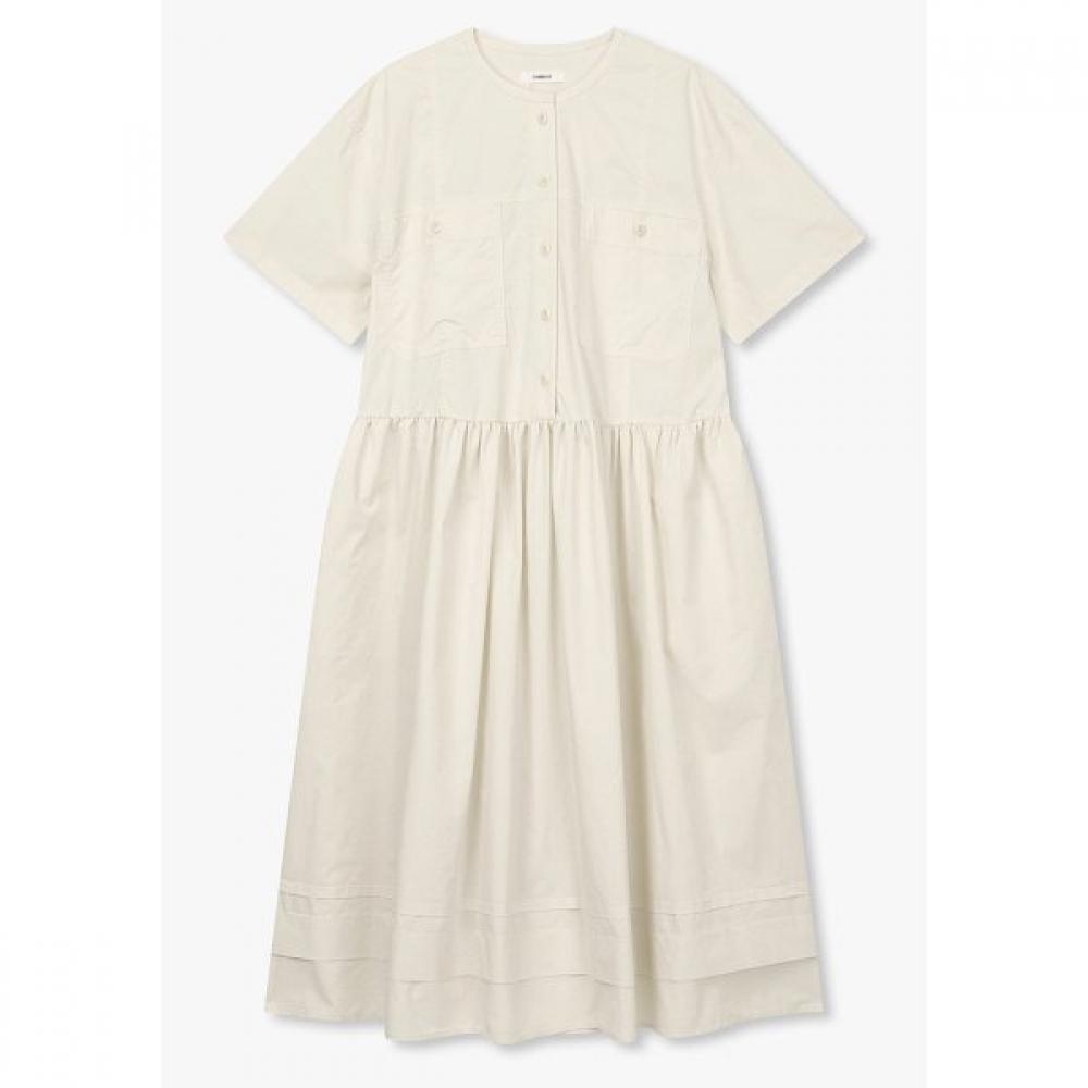 Studio Tomboy Women Round Neck Two Pocket Tunic Dress 9106241205 creamy/OS