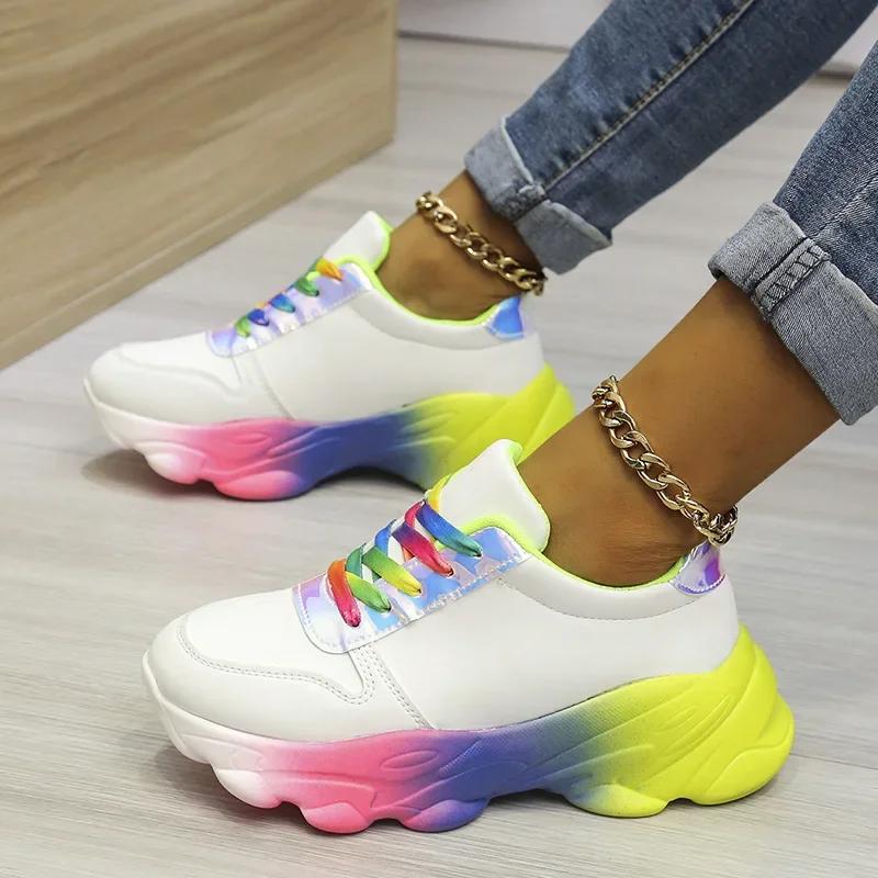 2024Thick Bottom White Shoes Women's Summer Thin Sneakers 2024 New Women's Casual Shoes Muffin Flat Bottom