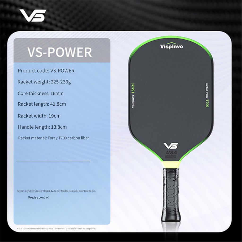 VISPINVO Toray T700 Carbon Pickleball Paddle Woven Matte Lightweight Professional Tournament Grade