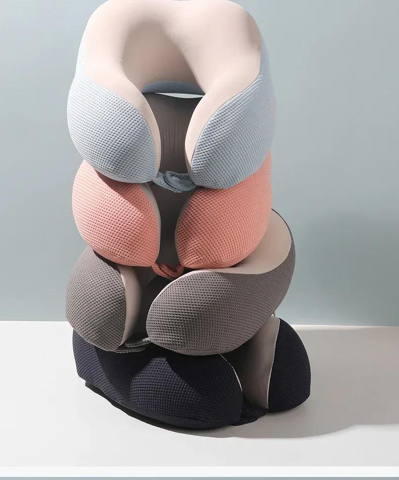 Cooling Memory Foam U-Neck Pillow - Travel/Office/Plane Nap Pillow with Magnetic Cover