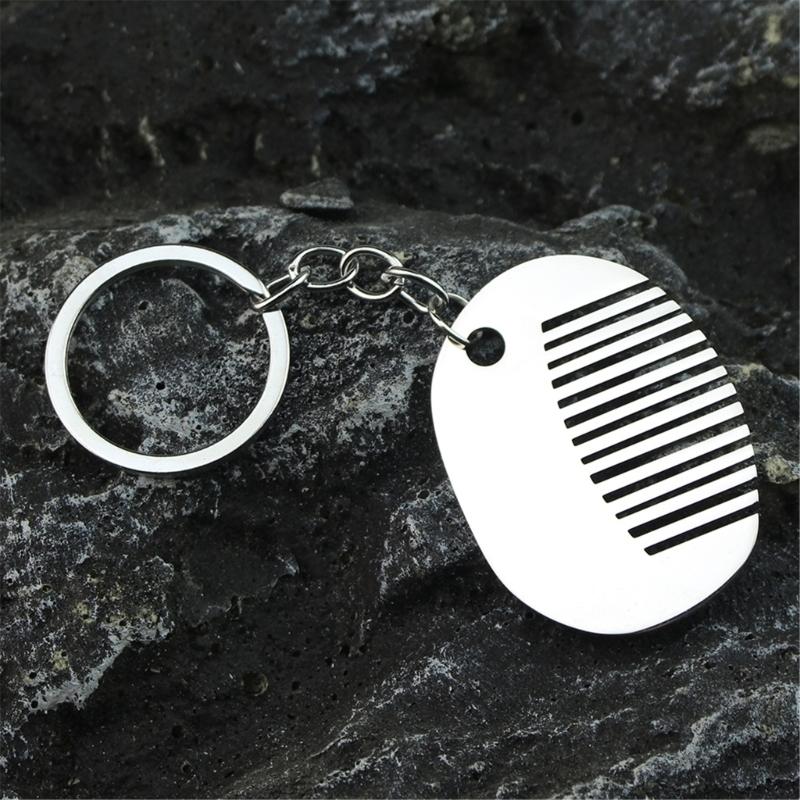 Hip Hop Style Keyring Titaniums Comb Pendant Keychain Edgy  Hair Styling Accessory for Fashion Women and Trendsetters