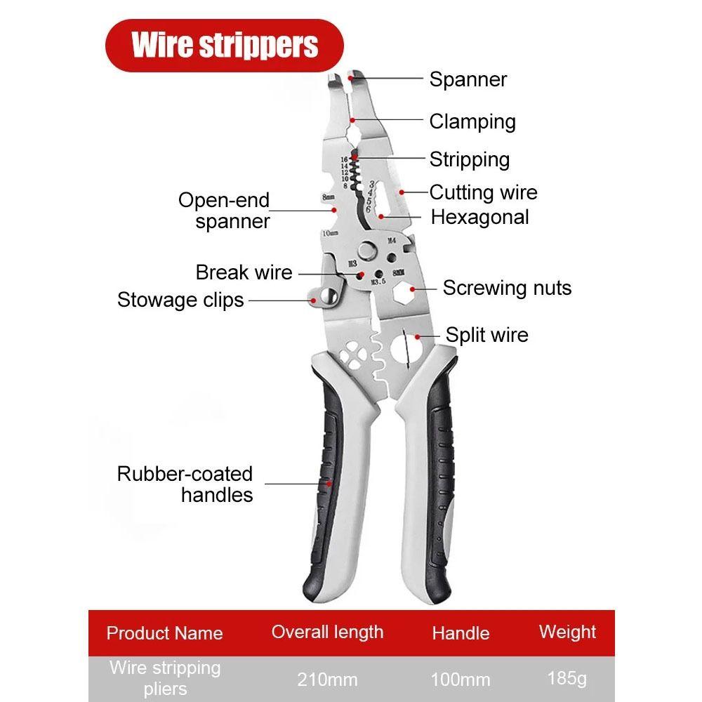 Wire Branching Elbow Wire Stripper Pliers Anti-Slip Wire Crimping Cutter  Wire Repair Tool