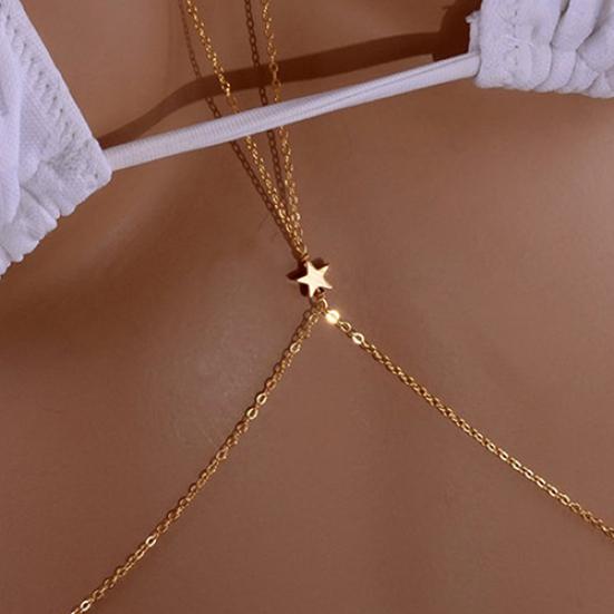 Women Crossover Star Harness Bikini Body Belly Waist Necklace Chain Jewelry