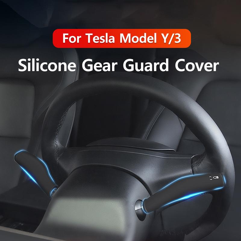 Tesla Gear Lever Cover  For Tesla Model Y/3 Carbon Fiber Pattern Style Silicone Style Car Modification Parts Car Mounted Good It