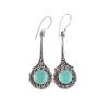 Aqua Chalcedony Gemstone 925 Sterling Silver Jewelry Handmade Earrings 2.52" EE-77-16