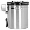 Coffee Beans Sealing Jar Canister Container with Exhaust Valve Spoon for Home KitchenSilver