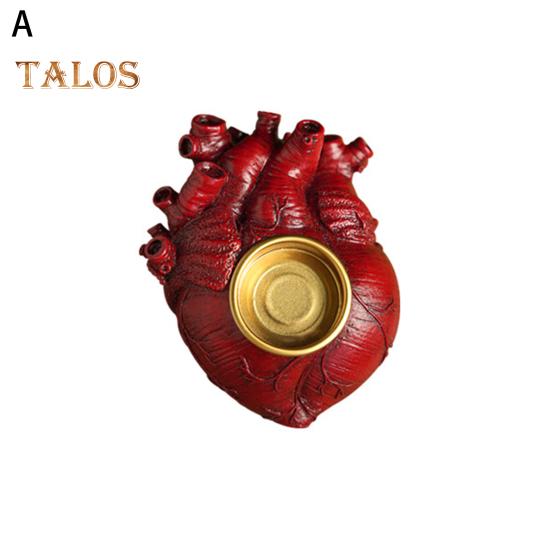 Halloween Candle Holder Gothic Heart Brain Spine Resin Candle Stand Scented Tealight Candle Candlestick Decoration Table Centerpiece