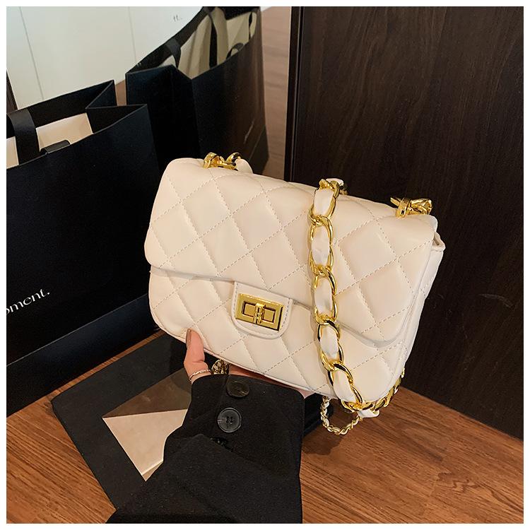 

Маленькая сумка из ромбовидной вышивальной нити, новая летняя женская сумка 2025 года, популярная текстура, универсальная сумка-мессенджер на плечо, маленькая квадратная сумка белый