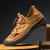 Fashion Slip-on Men's Sports Shoes Handmade Sandals Net Footwear Breathable Light Soft Casual Shoes Summer Wading Aqua Shoes Mesh Flats