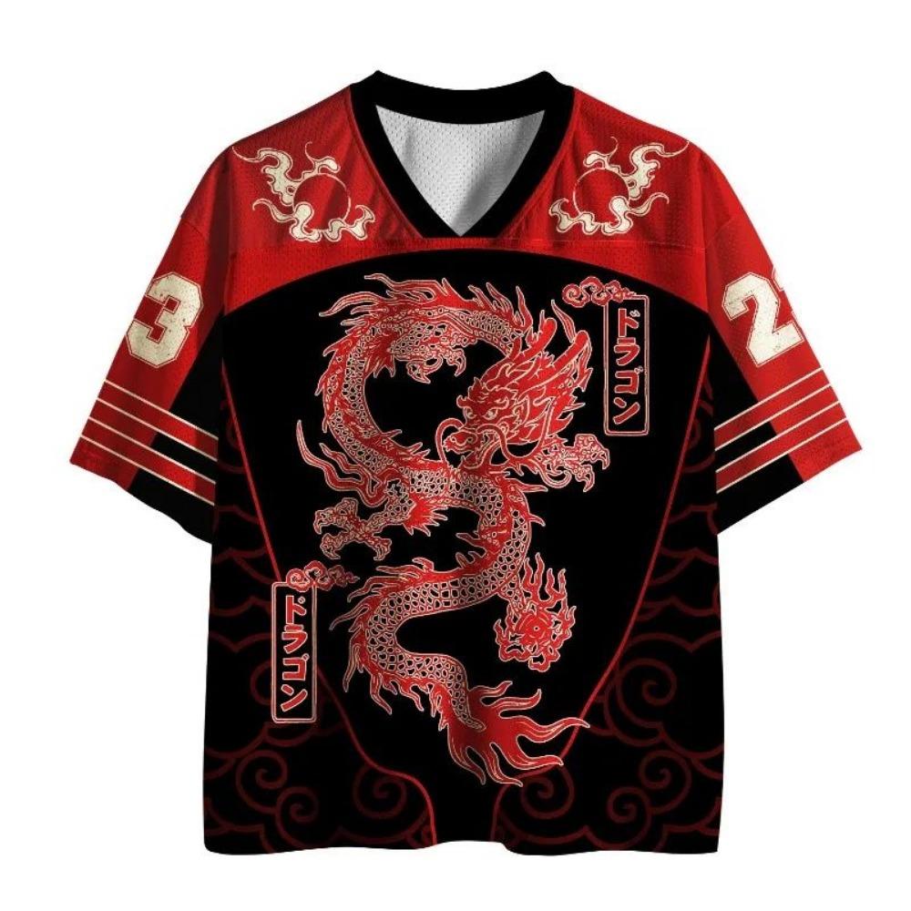 2026 New Jersey Sports Short Sleeved T-shirt, V-neck Short Sleeved T-shirt, Y2K Sports Fashion 3D Printed Quick Drying Jersey S