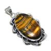 Natürlicher Tigerauge Edelstein Handgefertigt 925 Sterlingsilber Anhänger 2.13" B4k66