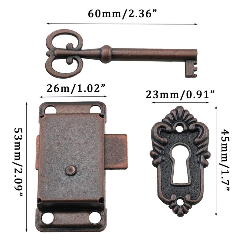 Three-Piece Craft Box Drawer Lock Set – Cabinet & Jewelry Box Alloy Hardware