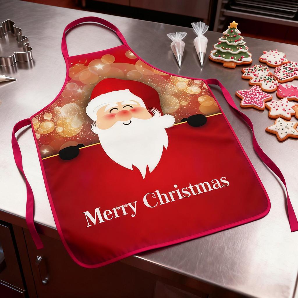 Christmas Aprons Christmas Tree Santa Claus Dress-Up Decorative ApronsWaterproof and Oil-Proof for Festive Cooking Holiday Decor