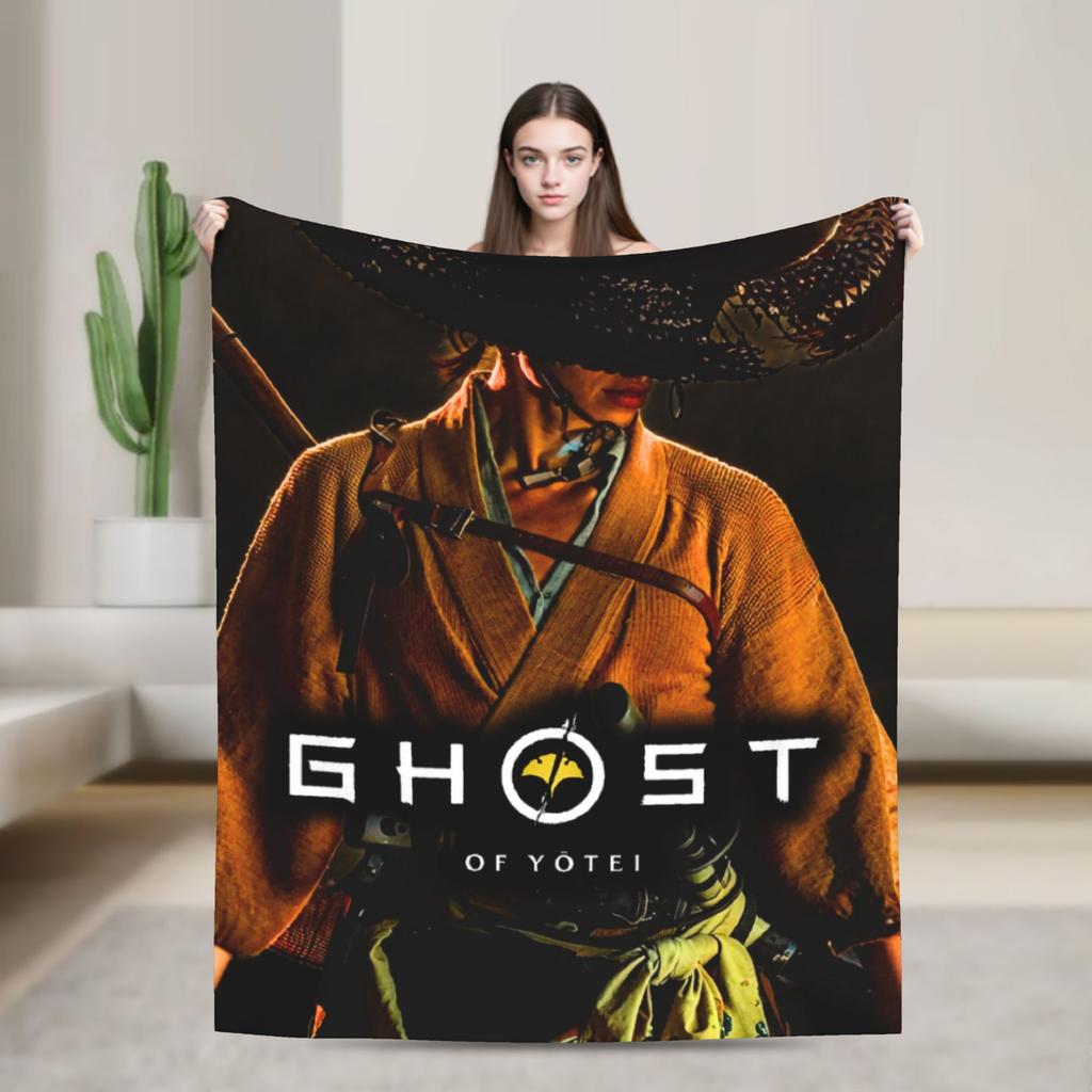 Ghost of Yotei 2025 Game Blanket Warm Soft Print Plush Throw Blanket For Students Home Decor Flannel Bedspread Bed Cover