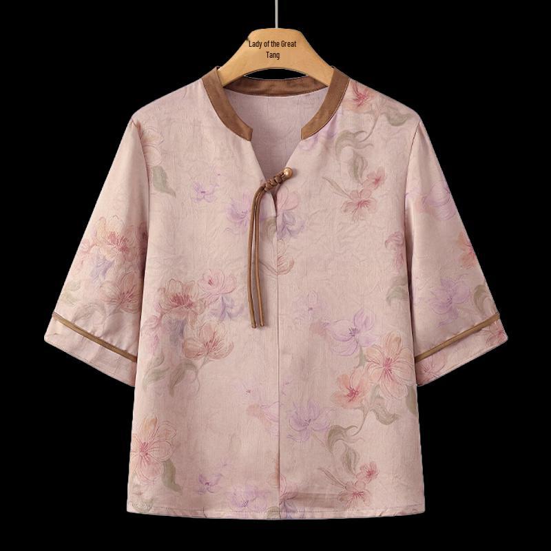 Grand Tang Lady New Chinese Style Jacquard Women's T-Shirt