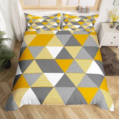 Geometrisches Dreieck Bettbezug Geometrie Patchwork Bettwäsche Set Einzelzimmer Geometrie Kunst Streifen Diamant Deckenbezug Für Kinder Jungen