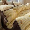 Maternal and infant grade A new puff yarn four-piece set, pure cotton naked bed sheet quilt cover, dormitory bed hat three-piece set