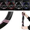 YUNZLAN Stylish Cute Cat Ear Steering Wheel Cover For Women Girl,Leather Auto Car Steering Wheel Cover Universal Fit 15 Inch Car Interior Accessories