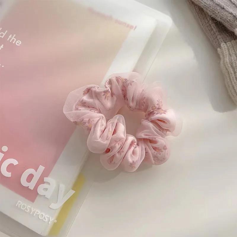 Сетчатая текстура Большая кишка Резинка для волос Пучок Прическа Женская резинка для волос Модный и свежий стиль Резинка для волос Креативный головной убор Size fits all