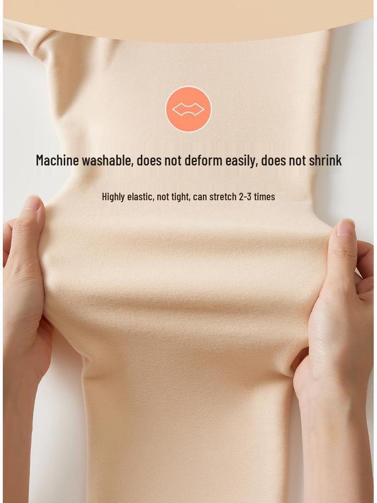 Women's High-Waist Velvet Fleece-Lined Thermal Pants - Seamless, Anti-Static, Cold-Proof Autumn Base Layer