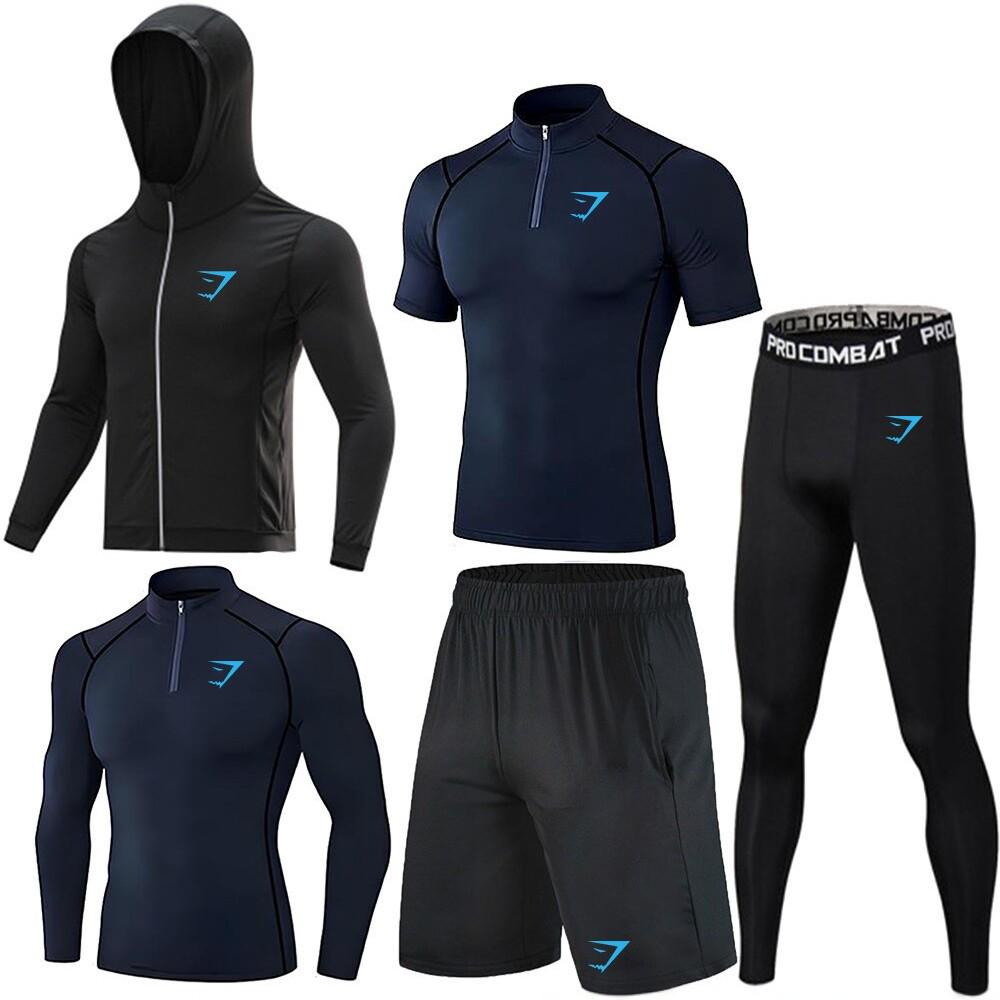Set di Polo Elasticizzate ad Asciugatura Rapida da Uomo GYMSHARK - Abbigliamento Sportivo Traspirante, Aderente per Allenamento e Corsa con Protezione Solare