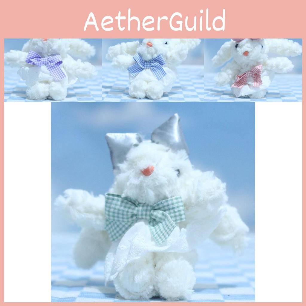 Plush Colorful Bunny Keychain Cozy Longeared Rabbit Stuffed Doll Perfect Gifts For